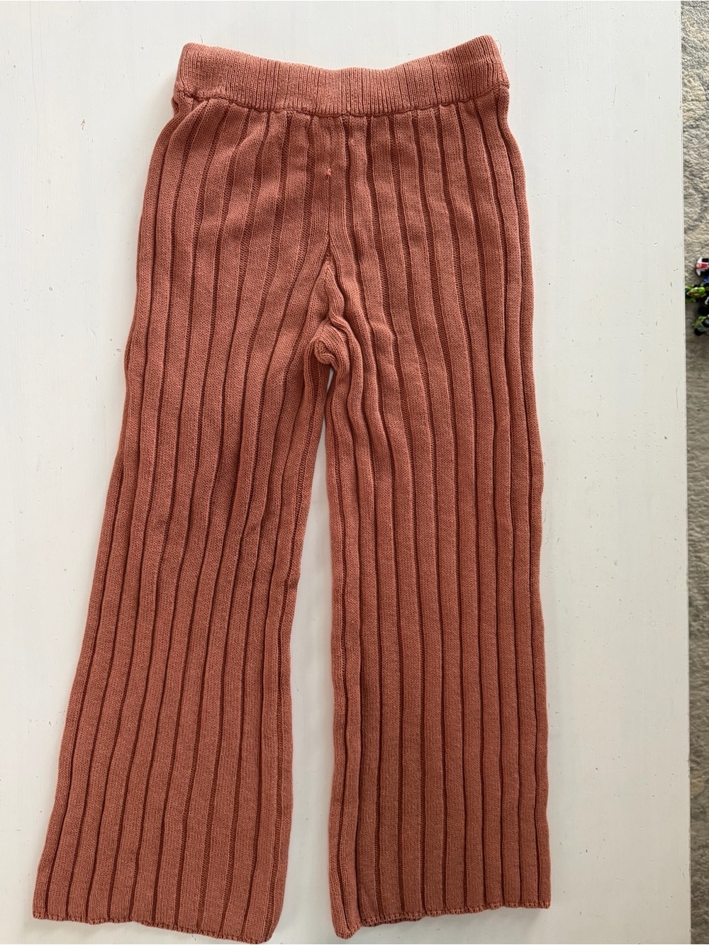 Free People Beach Knit Set Rust Orange Ribbed Size M Matching Set - Picture 10 of 11
